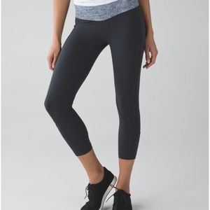 Lululemon All The Right Places Crop II Deep Coal / Rio Mist White Black